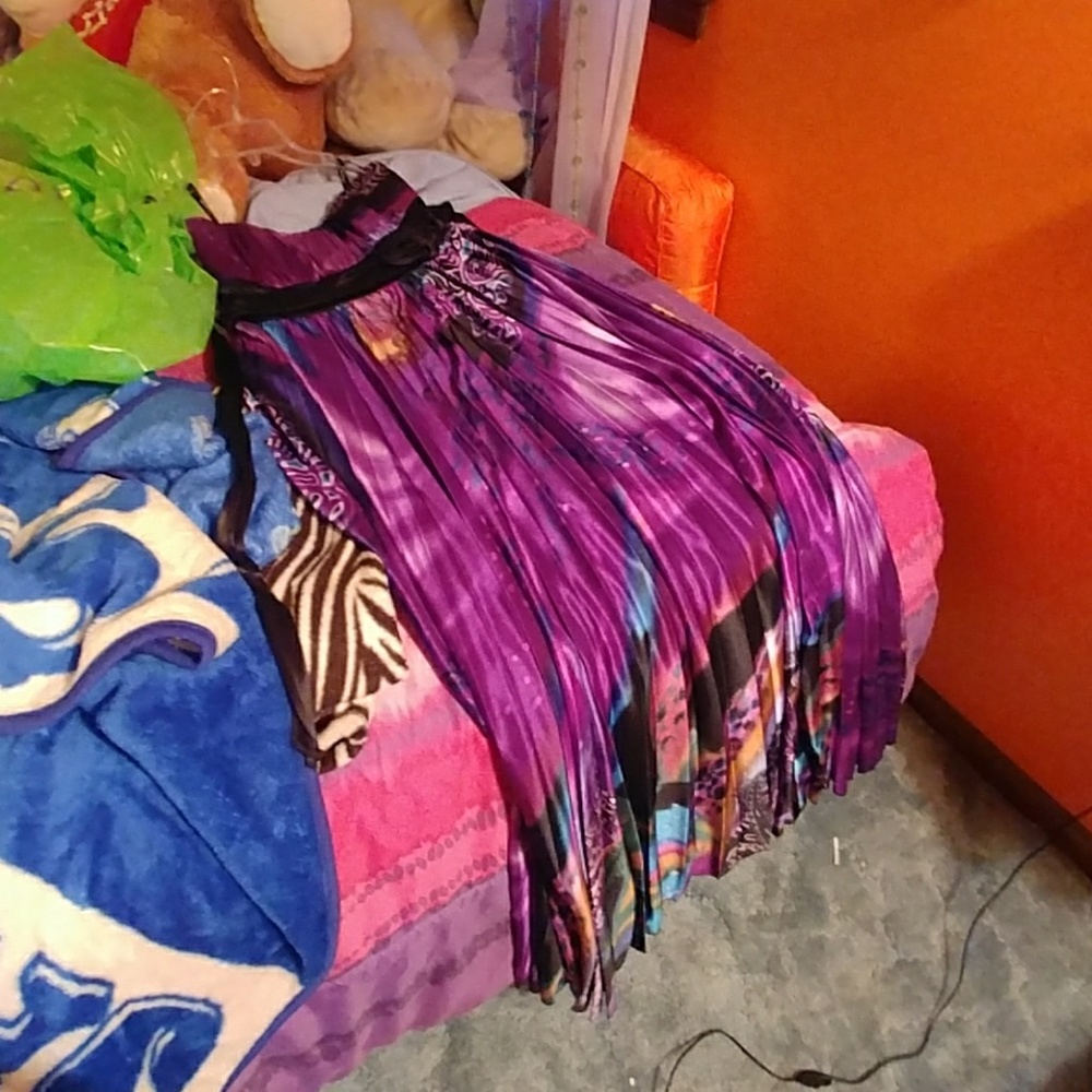 Multi-Color Strapless Long Prom Dress